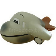 Avion de ligne avec un visage pour personnalisation. Fabrication antistress mousse sur mesure.