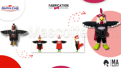 mascotte sur mesure poulet maitre coq