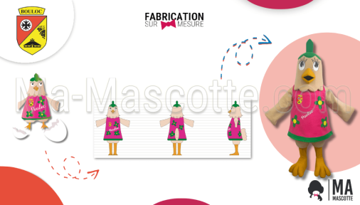 mascotte sur mesure poule bouloc