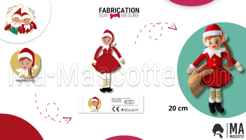 peluche sur mesure lutin noël