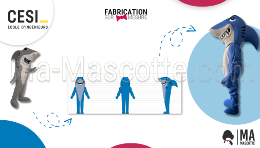 mascotte sur mesure requin BDE CESI