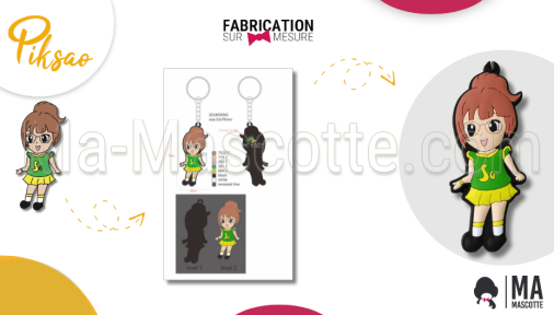 porte clés sur mesure PVC personnage piksao