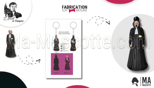 porte clés sur mesure PVC avocat