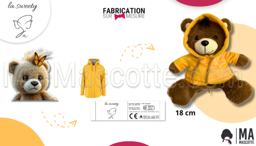 peluche sur mesure ours hoodie