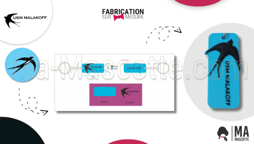 porte clés sur mesure PVC USM tir malakoff
