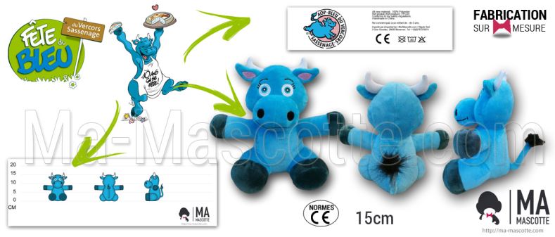 Custom Made Plush Toy cow FETE DU BLEU (custom made animal plush toy).