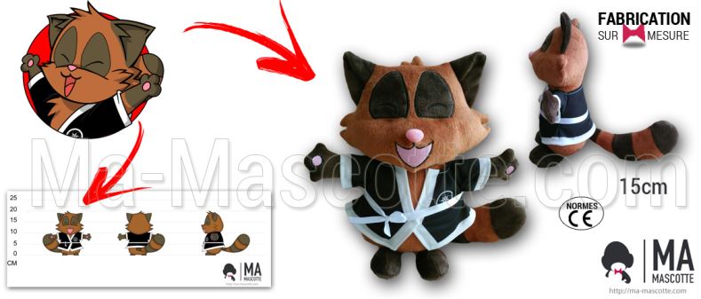 Custom Made Plush Toy racoon manga (custom made animal plush toy).