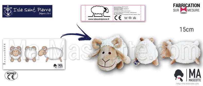 Custom Made Plush Toy sheep ISLE SAINT PIERRE (custom made animal plush toy).