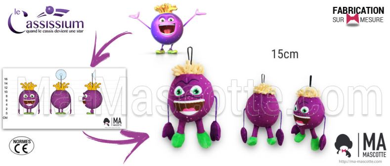 Fabrication Peluche Sur Mesure cassis CASSISSIUM (peluche fruit sur mesure).