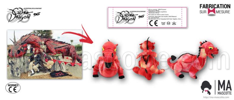 Custom Made Plush Toy dragon CIDRE ET DRAGON (custom made animal plush toy).