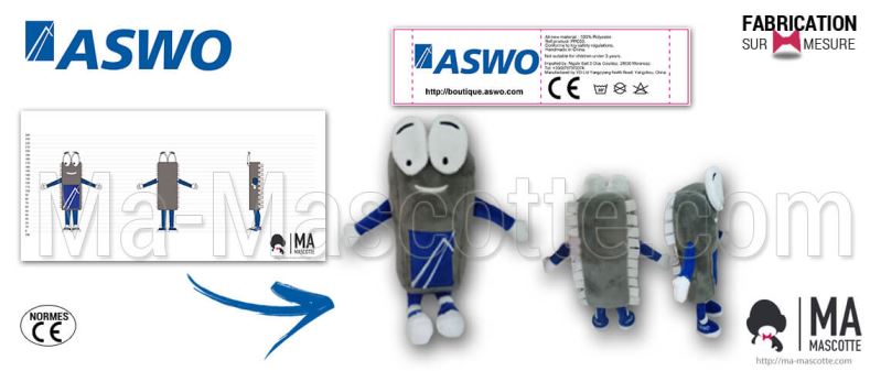 Fabrication Peluche Sur Mesure microprocesseur ASWO (peluche personnage sur mesure).