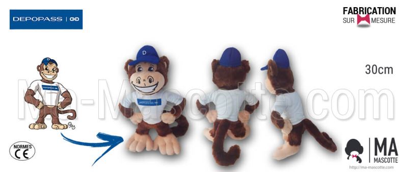 Custom Made Plush Toy monkey DEPOPASS (custom made animal plush toy).