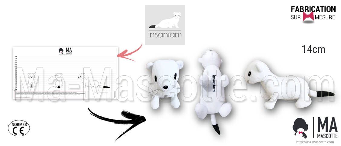 Custom Made Plush Toy ermine INSANIAM (custom made animal plush toy).