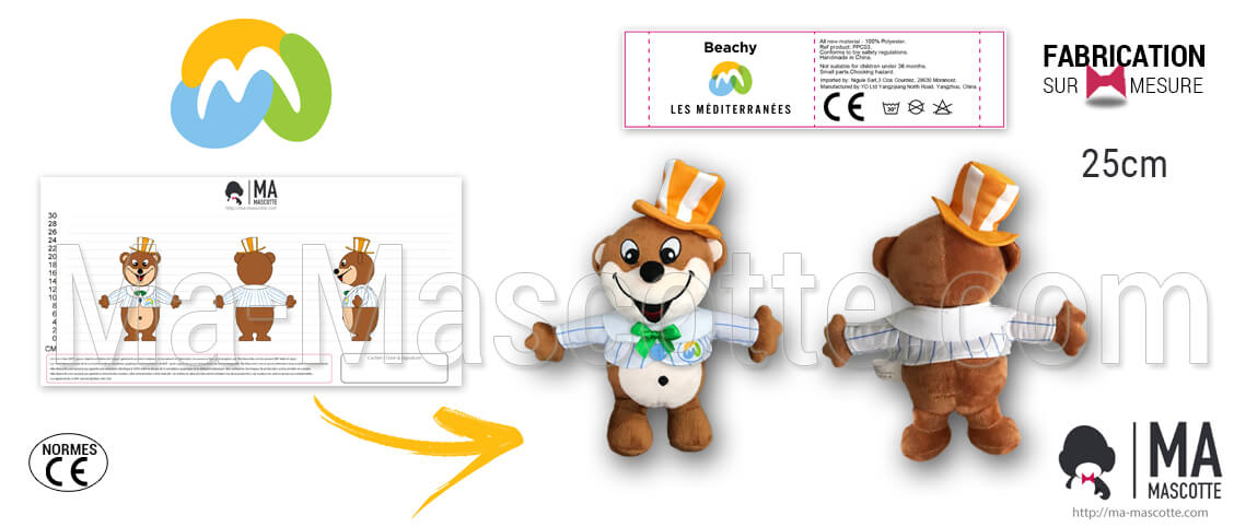 Custom Made Plush Toy bear CAMPING MED (custom made animal plush toy).