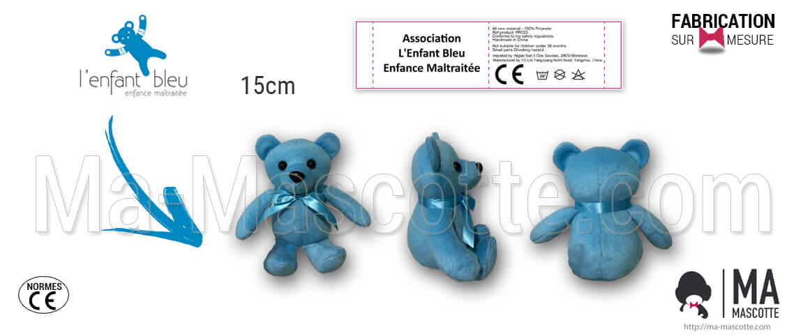 Custom Made Plush Toy bear ENFANT BLEU (custom made animal plush toy).