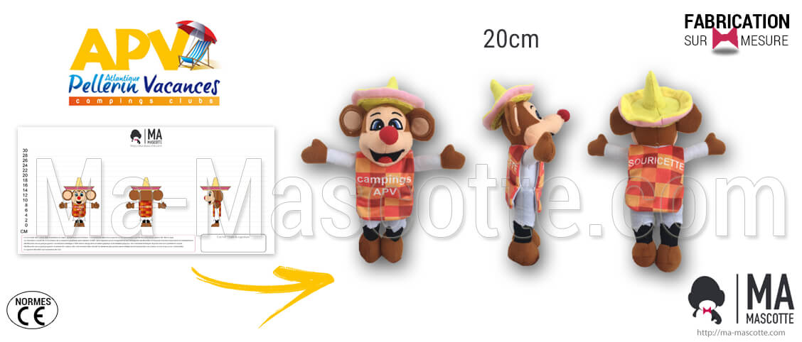 Custom Made Plush Toy mouse ATLANTIQUE PELLERIN VACANCES (custom made animal plush toy).