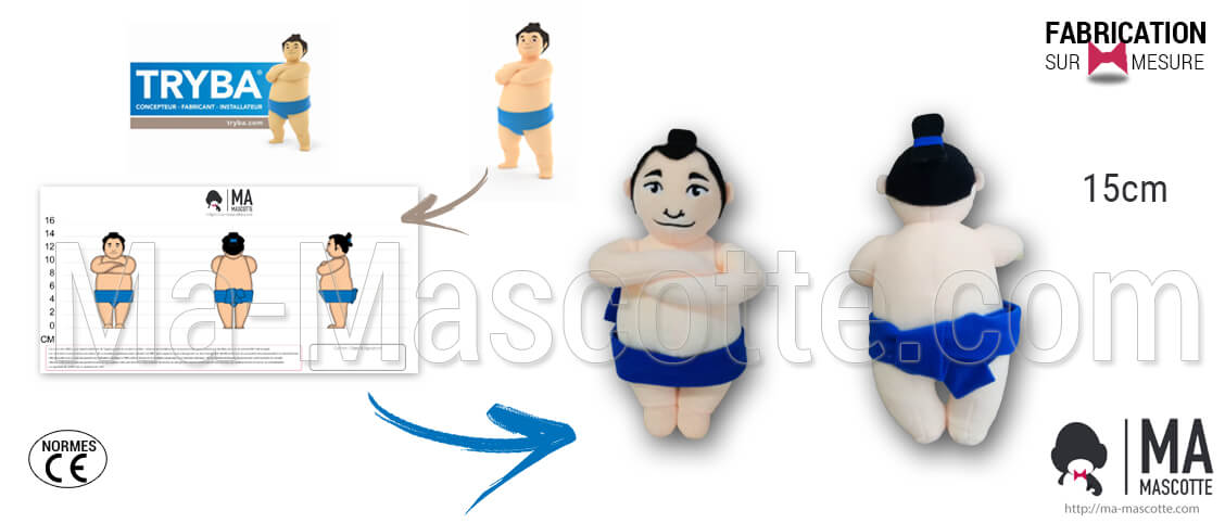 Custom Made Plush Toy sumo TRYBA (custom made character plush toy).