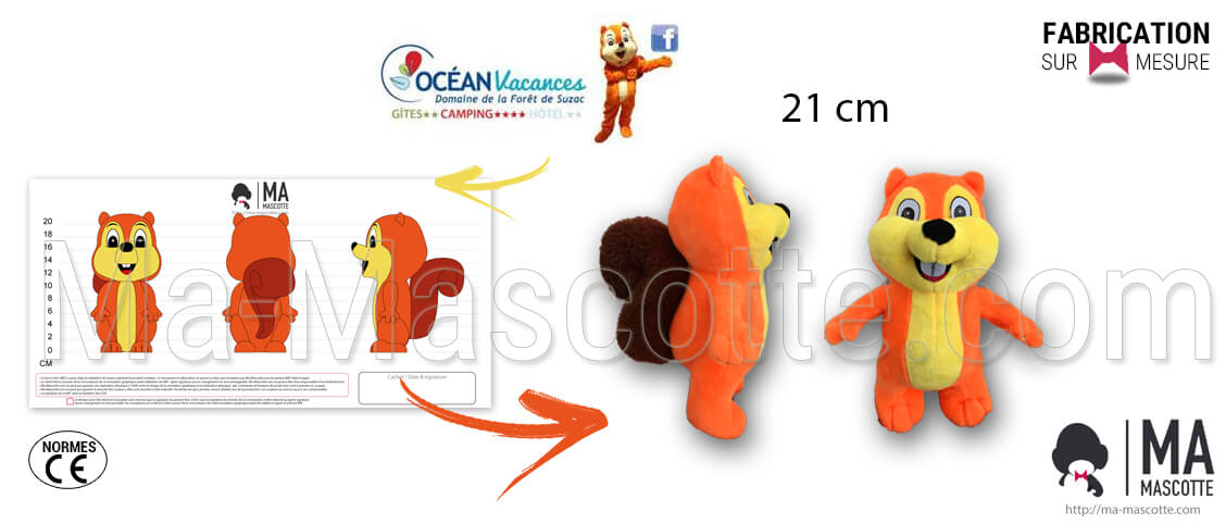 Custom Made Plush Toy squirrel ocean vacances.