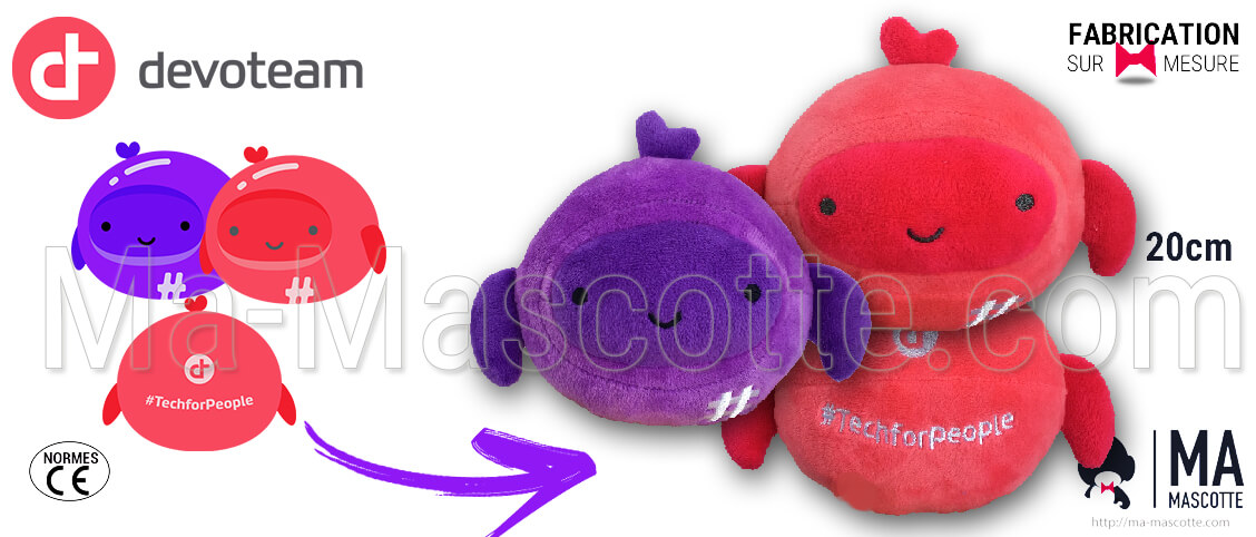 Ball character shape custom plush toy for DEVOTEAM #Ttechforpeople. Personalized plush toy