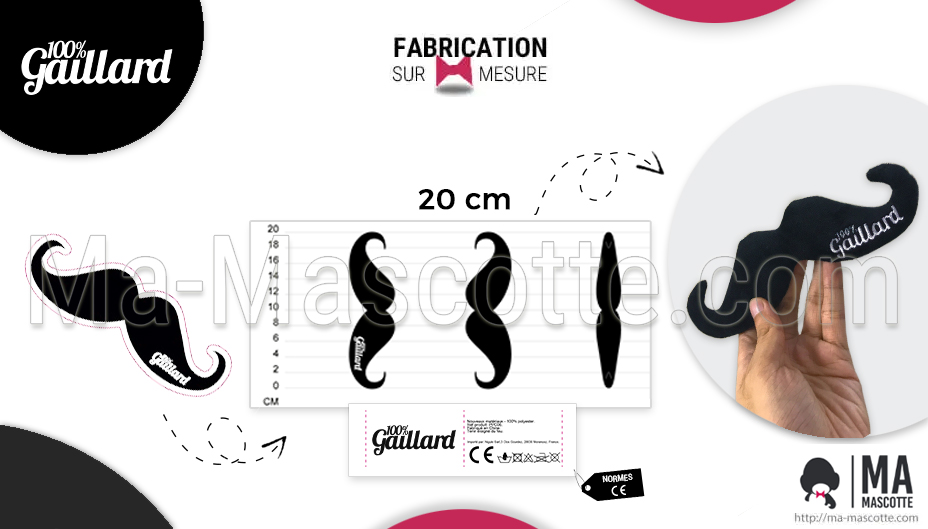 Custom made plush toy Moustache (custom made plush toy).