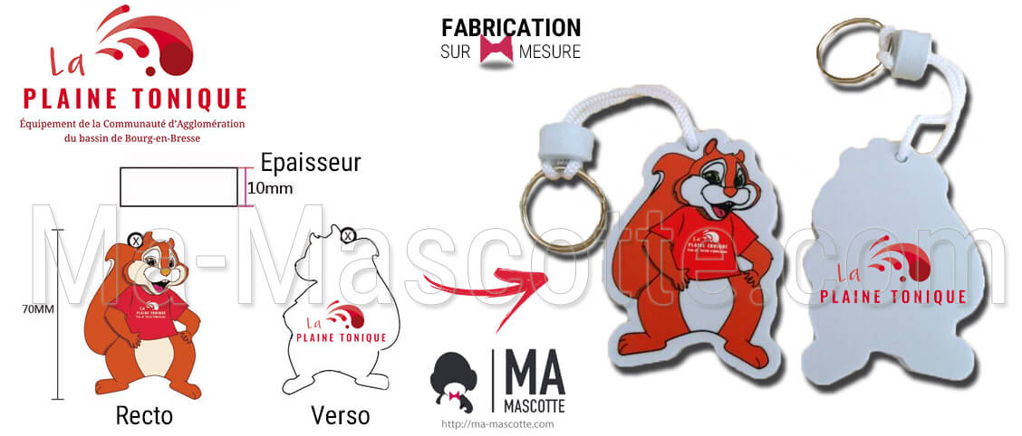 fabrication porte-clés sur mesure mousse eva écureuil