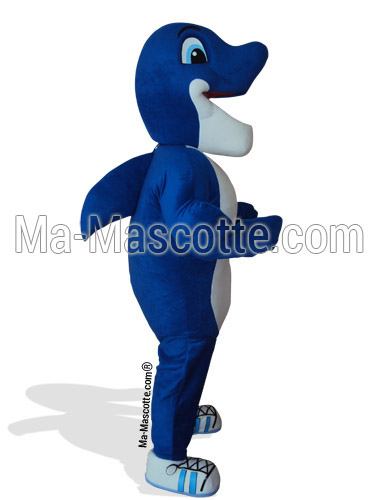 Fabrication Mascotte Sur Mesure dauphin bleu (mascotte animal sur mesure).