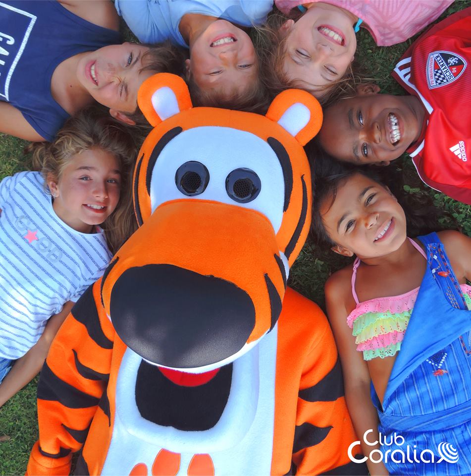 mascotte tigre club coralia enfants