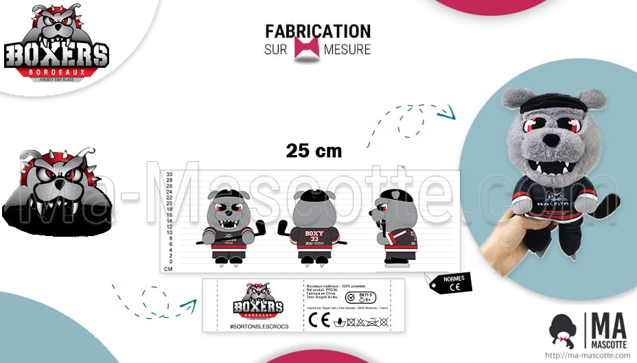 peluche sur mesure club hockey bulldog boxers