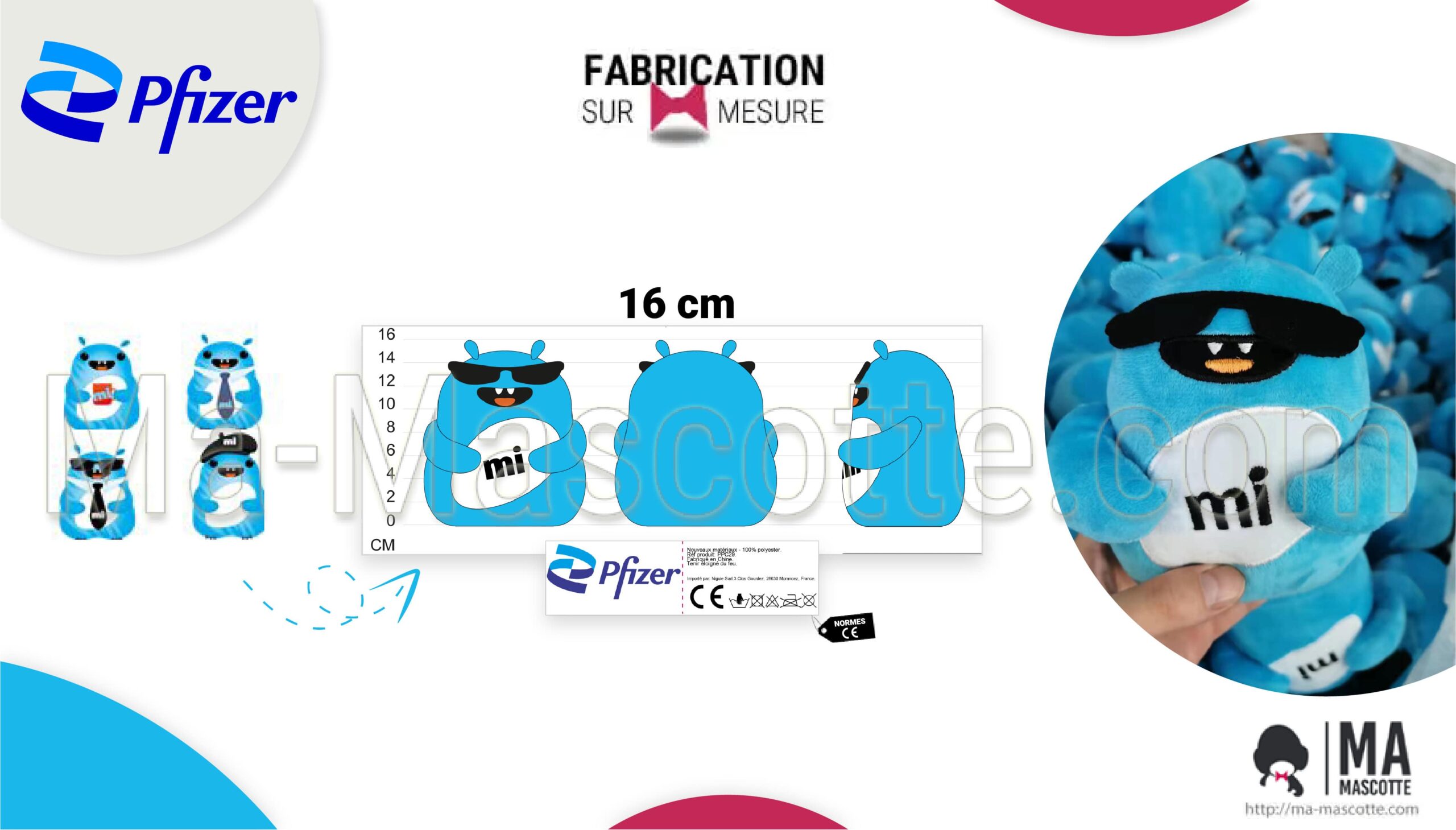character custom plush Pfizer