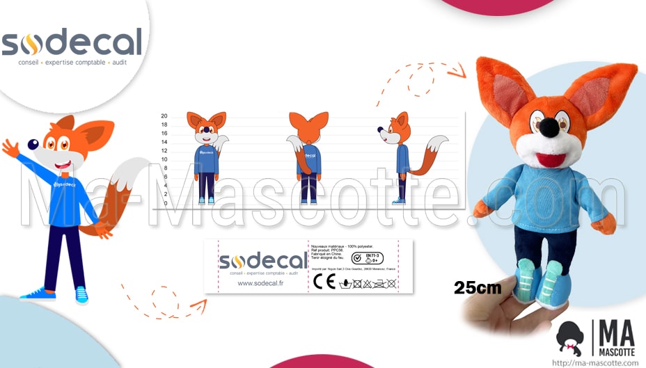 peluche sur mesure renard sodecal