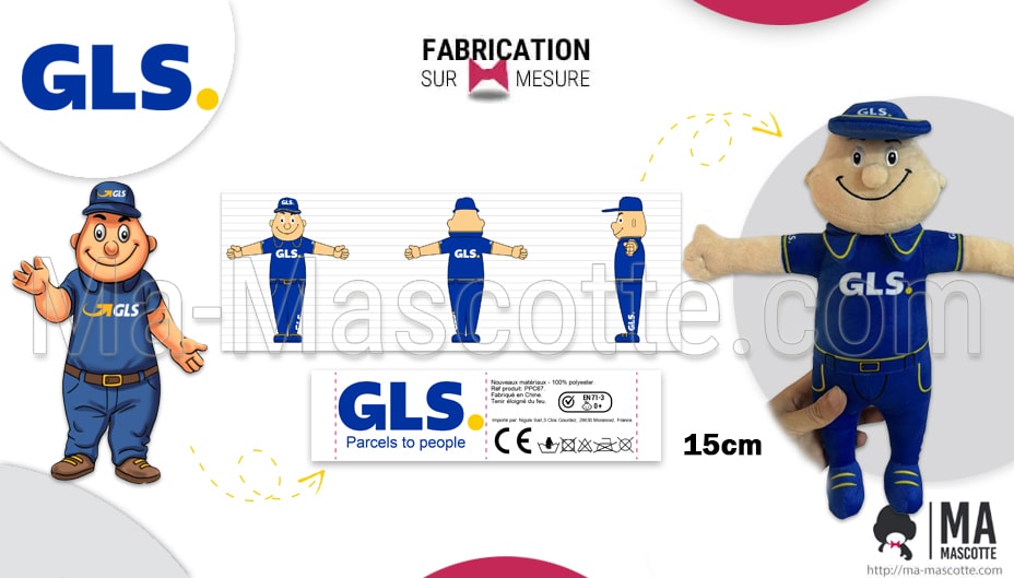 peluche sur mesure personnage police GLS