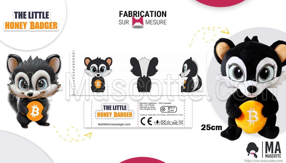 peluche sur mesure putois honey badger