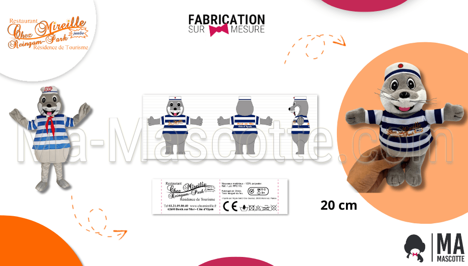 peluche sur mesure phoque camping