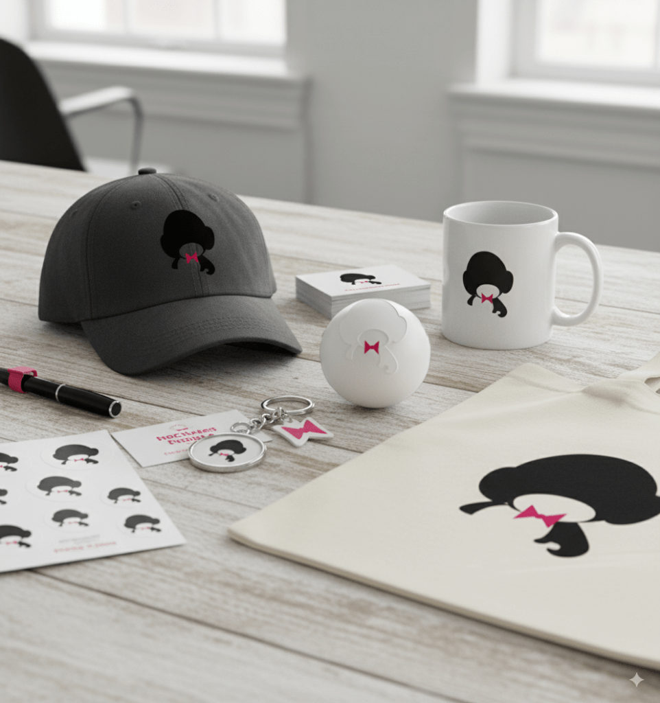 assortiment d'objets publicitaires et goodies ma mascotte